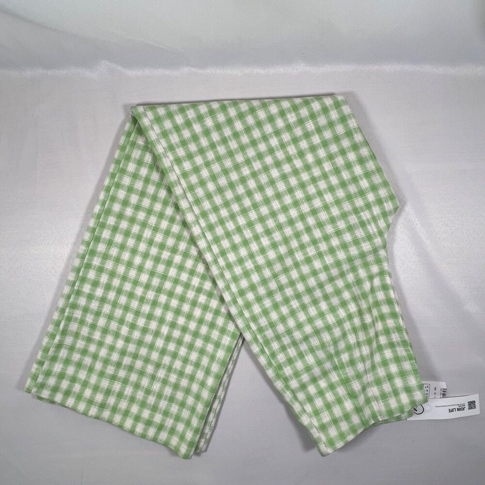 Zara Green Gingham Cottagecore Wide Leg Pants High Waisted NWT Size M